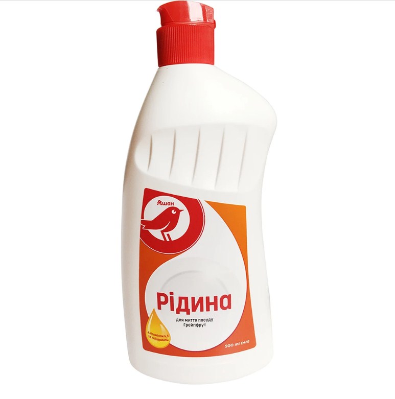 Засіб для ручного миття посуду AUCHAN Грейпфрут, 500 мл